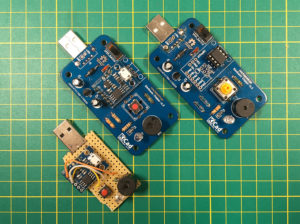 Film Clapper prototype and v1.2 boards