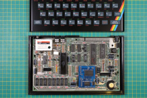 ZX Spectrum PCB Back in the case lower half